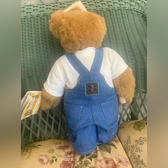 2005 Vermont 16” Teddy bear With Bouquet Of Red Roses - Picture 3 of 12